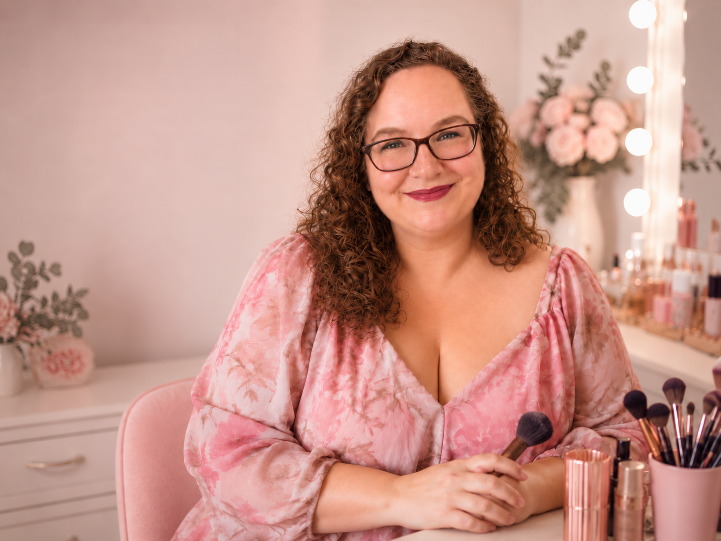 Julia Scheurer mit Make-up-Pinsel